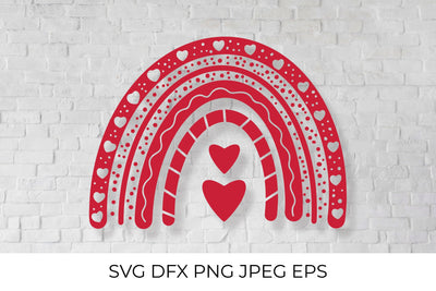 Valentine Rainbow. Cute Valentines Day Clipart. SVG LaBelezoka 