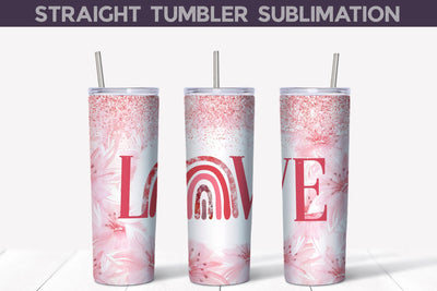 Valentine Rainbow Tumbler Sublimation Sublimation WatercolorColorDream 