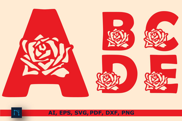 Valentine Rose Alphabet SVG Bundle SVG MD JOYNAL ABDIN 