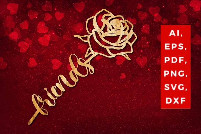 Valentine rose for friends laser-cut SVG SVG MD JOYNAL ABDIN 