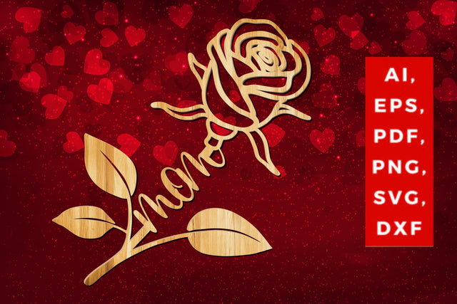 Valentine rose for mom laser-cut SVG SVG MD JOYNAL ABDIN 