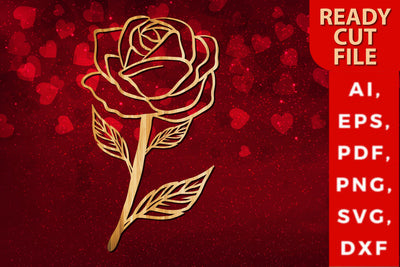 Valentine rose laser-cut design SVG SVG MD JOYNAL ABDIN 