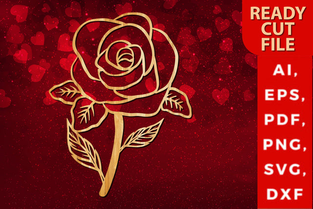 Valentine rose laser-cut design SVG SVG MD JOYNAL ABDIN 