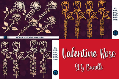 Valentine rose laser-cut SVG bundle SVG MD JOYNAL ABDIN 