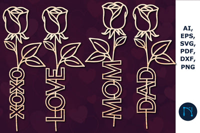 Valentine rose laser-cut SVG bundle SVG MD JOYNAL ABDIN 