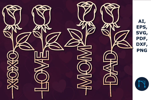 Valentine rose laser-cut SVG bundle SVG MD JOYNAL ABDIN 