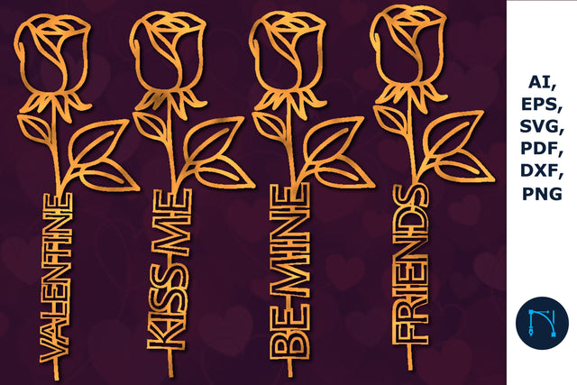 Valentine rose laser-cut SVG bundle SVG MD JOYNAL ABDIN 