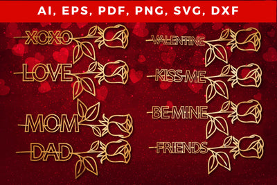 Valentine rose laser-cut SVG bundle SVG MD JOYNAL ABDIN 