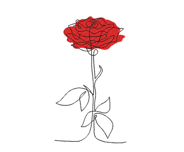 Valentine Rose Machine Embroidery Design (Flower5) Embroidery/Applique DESIGNS Canada Embroidery 
