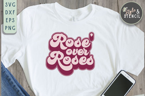 Valentine Rose Over Roses Retro SVG - PNG, DXF, EPS, SVG SVG Style and Stencil 