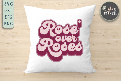 Valentine Rose Over Roses Retro SVG - PNG, DXF, EPS, SVG SVG Style and Stencil 