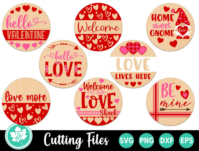 Valentine Round Sign SVG Bundle SVG TrueNorthImagesCA 