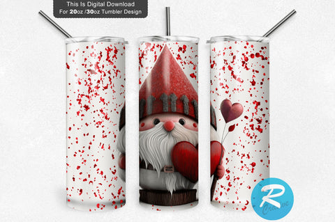 Valentine s Gnome 20 oz / 30 oz Tumbler PNG Sublimation Regulrcrative 