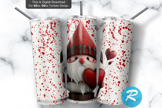 Valentine s Gnome 20 oz / 30 oz Tumbler PNG Sublimation Regulrcrative 