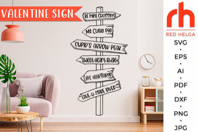 Valentine Sign SVG - Destination Arrow Cut File SVG RedHelgaArt 