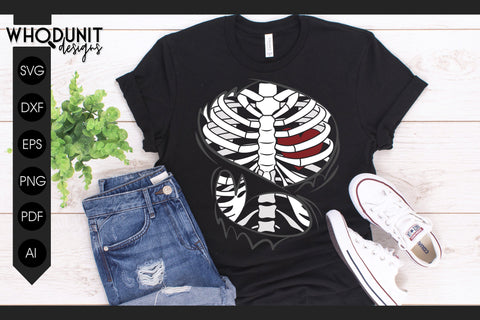 Valentine Skeleton SVG | Heart Ribcage | Ripped Shirt SVG Whodunit Designs 