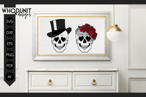 Valentine Skull SVG | Skull cut file SVG Whodunit Designs 
