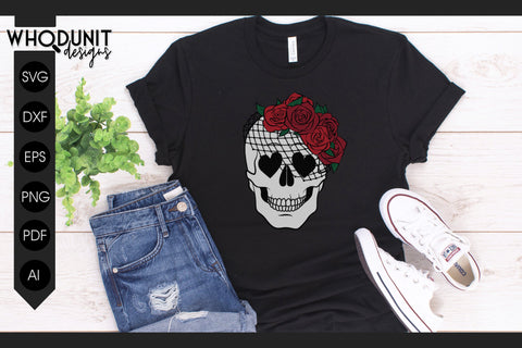 Valentine Skull SVG | Skull cut file SVG Whodunit Designs 