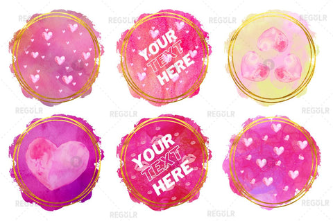 Valentine Splashes with hearts and lips background Sublimation Bundle Sublimation Regulrcrative 