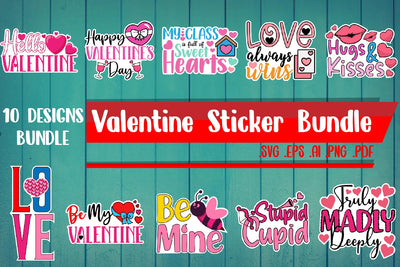 Valentine Sticker Bundle PNG Files SVG zafrans studio 