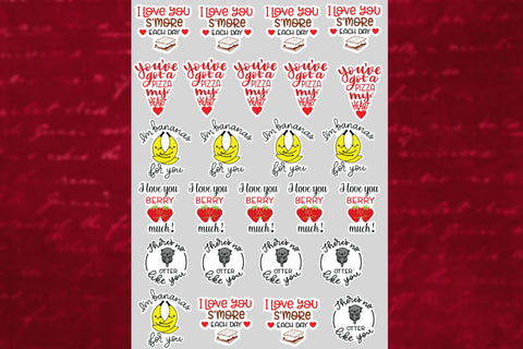 Valentine Stickers - 5 Printable Stickers - Love Puns SVG Stacy's Digital Designs 