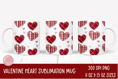 Valentine Sublimation Mug Bundle-Hearts Mug Wrap Bundle Sublimation Linden Valley Designs 
