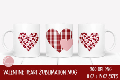 Valentine Sublimation Mug Bundle-Hearts Mug Wrap Bundle Sublimation Linden Valley Designs 