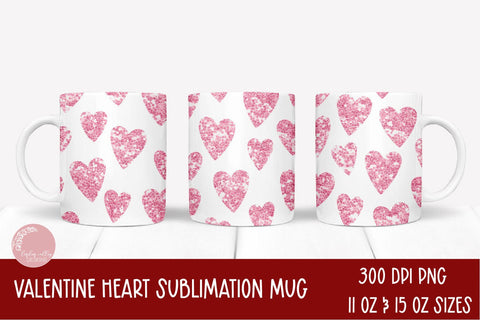 Valentine Sublimation Mug Bundle-Hearts Mug Wrap Bundle Sublimation Linden Valley Designs 