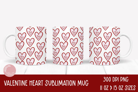 Valentine Sublimation Mug Bundle-Hearts Mug Wrap Bundle Sublimation Linden Valley Designs 