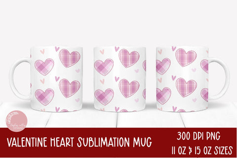 Valentine Sublimation Mug Bundle-Hearts Mug Wrap Bundle Sublimation Linden Valley Designs 
