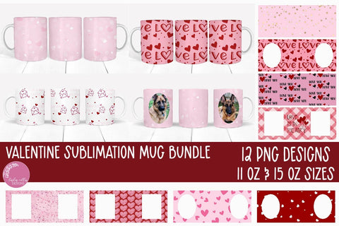 Valentine Sublimation Mug Bundle-Valentine Mug Wrap Bundle Sublimation Linden Valley Designs 