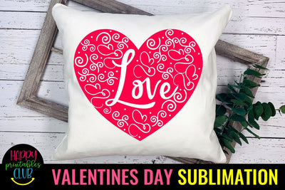 Valentine Sublimation- Valentines Day PNG- Love Heart Sublimation Happy Printables Club 