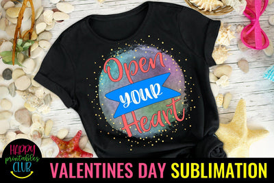 Valentine Sublimation- Valentines Day PNG- Open Your Heart Sublimation Happy Printables Club 