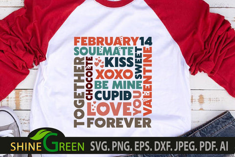 Valentine Subway Art SVG - Valentines Day Home Farmhouse Sign SVG Shine Green Art 