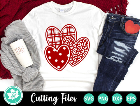 Valentine SVG | 3 Pattern Hearts SVG TrueNorthImagesCA 