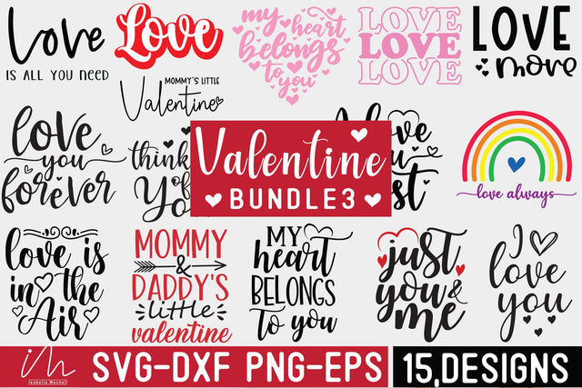 Valentine svg bundle, Happy valentine t shirt svg, Valentine cricut, papa's little valentine, love svg SVG Isabella Machell 