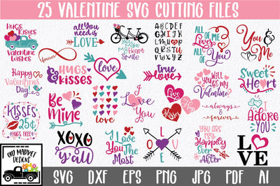 Valentine SVG Bundle - Includes 25 Designs SVG Old Market
