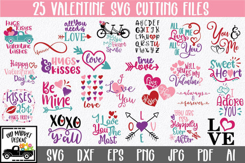 Valentine SVG Bundle - Includes 25 Designs SVG Old Market 