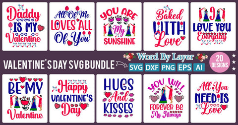 Valentine SVG Bundle SVG SVGs,Quotes and Sayings,Food & Drink,On Sale, Print & Cut SVG DesignPlante 503 