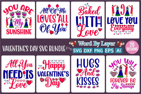 Valentine SVG Bundle SVG SVGs,Quotes and Sayings,Food & Drink,On Sale, Print & Cut SVG DesignPlante 503 