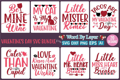 Valentine SVG Bundle SVG SVGs,Quotes and Sayings,Food & Drink,On Sale, Print & Cut SVG DesignPlante 503 