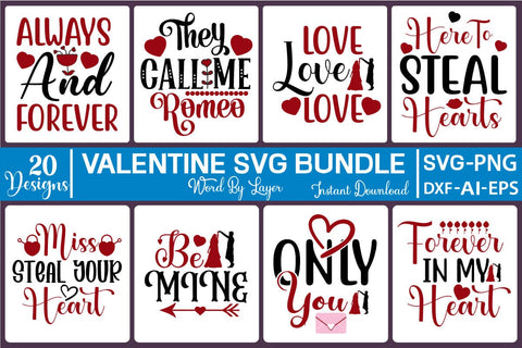 Valentine SVG Bundle SVG SVGs,Quotes and Sayings,Food & Drink,On Sale, Print & Cut SVG DesignPlante 503 