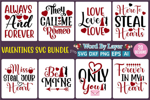 Valentine SVG Bundle SVG SVGs,Quotes and Sayings,Food & Drink,On Sale, Print & Cut SVG DesignPlante 503 