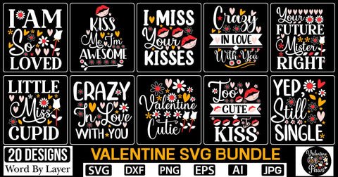 Valentine SVG Bundle SVGs,Quotes and Sayings,Food & Drink,On Sale, Print & Cut SVG DesignPlante 503 