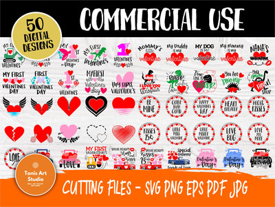 Valentine SVG Bundle | Valentine svg | 50 Shirt Designs | Valentines svg | Valentine's Day | Love svg | Svg Cricut| Silhouette Cut Files SVG TonisArtStudio 