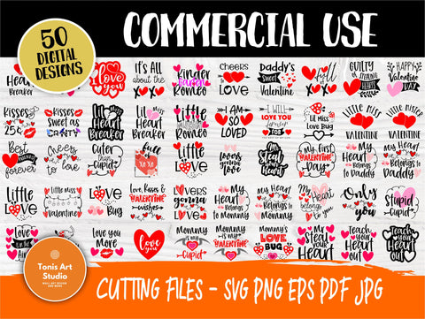 Valentine SVG Bundle | Valentine svg | 50 Shirt Designs | Valentines svg | Valentine's Day svg | Love svg Bundle | Cricut, Silhouette files SVG TonisArtStudio 