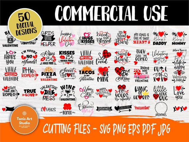 Valentine SVG Bundle | Valentine svg | 50 Shirt Designs | Valentines svg | Valentine's Day svg | Love svg Bundle | Cricut, Silhouette files SVG TonisArtStudio 