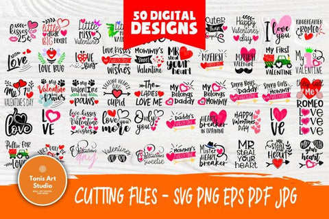 Valentine SVG Bundle | Valentine svg | 50 Shirt Designs | Valentines svg | Valentine's Day svg | Love svg Bundle | Cricut, Silhouette files SVG TonisArtStudio 