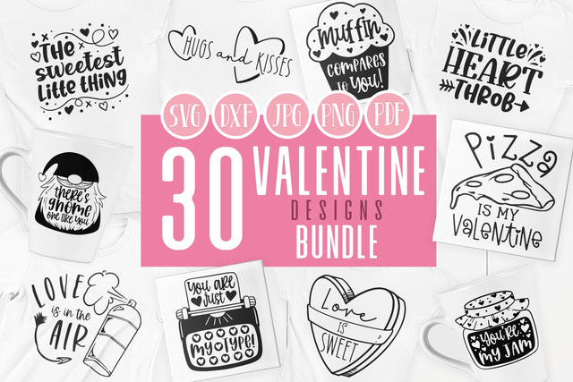Valentine SVG Bundle | Valentine's day designs SVG Brushed Rose 