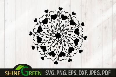Valentine SVG - Floral Heart Mandala SVG SVG Shine Green Art 